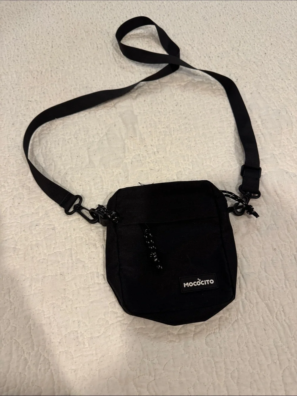 Black Compact Messenger Crossbody for Men